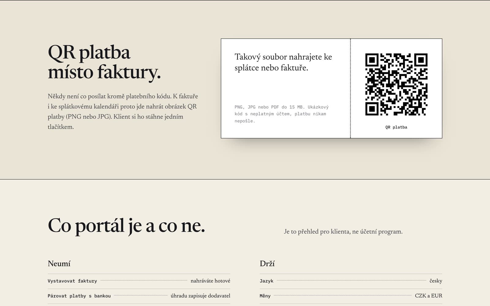 QR platba místo faktury