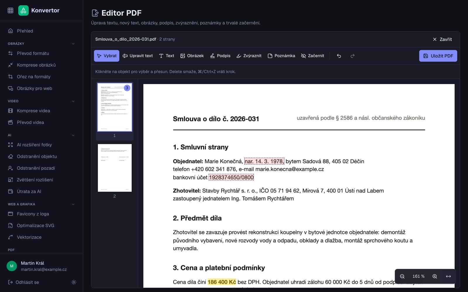 Editor PDF (ukázkový dokument)