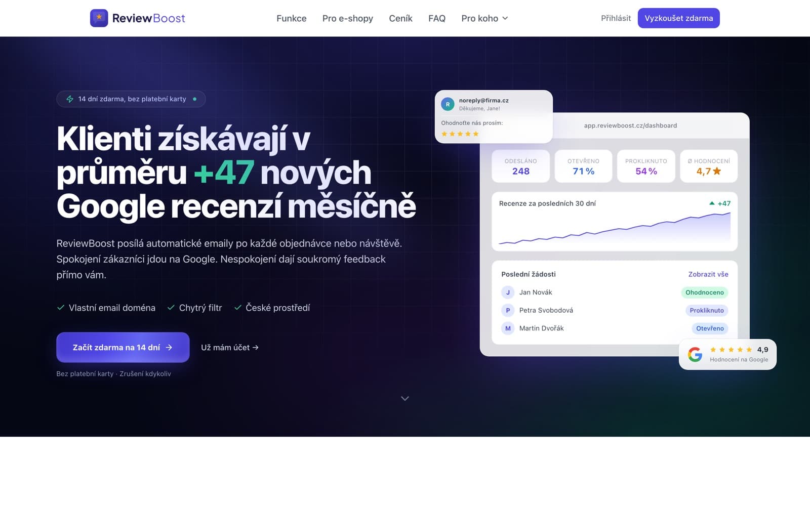 ReviewBoost — náhled